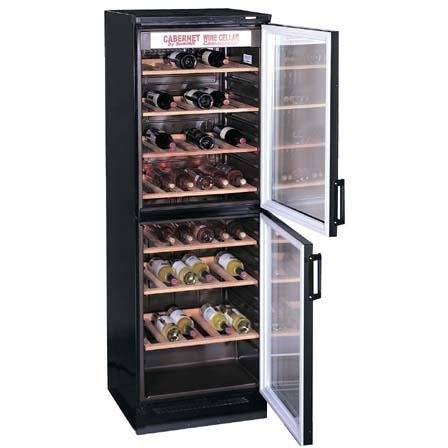 Summit SWC-1775 24" Wine Cellar with 100+ Bottle Capacity, 5 Wooden Wine Racks, Fluorescent Light and 2 Tinted...