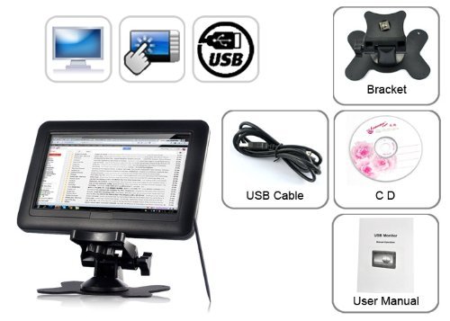 7 Inch LED Touchscreen USB Powered Portable Monitor- 800x480 Resolution N9