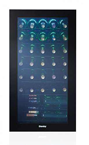 DWC032A2BDB Freestanding Wine Cooler with 36 Bottle Capacity, Adjustable Wine Racks, Single Zone, LED Light N2