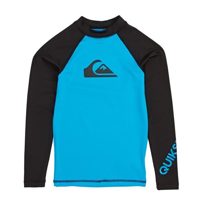 Quiksilver Boys All Time Long-Sleeve Rash Guard Suit, Navy Blazer/Mandarin, Sz. Small_10 N7