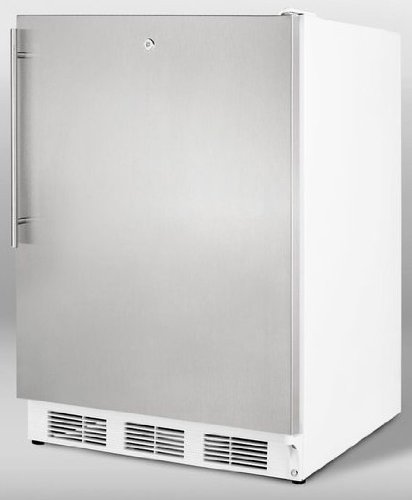 Summit AL750LSSHV 24" 5.5 Cu. Ft. Capacity Freestanding All-Refrigerator with Lock Automatic Defrost Adjustable...
