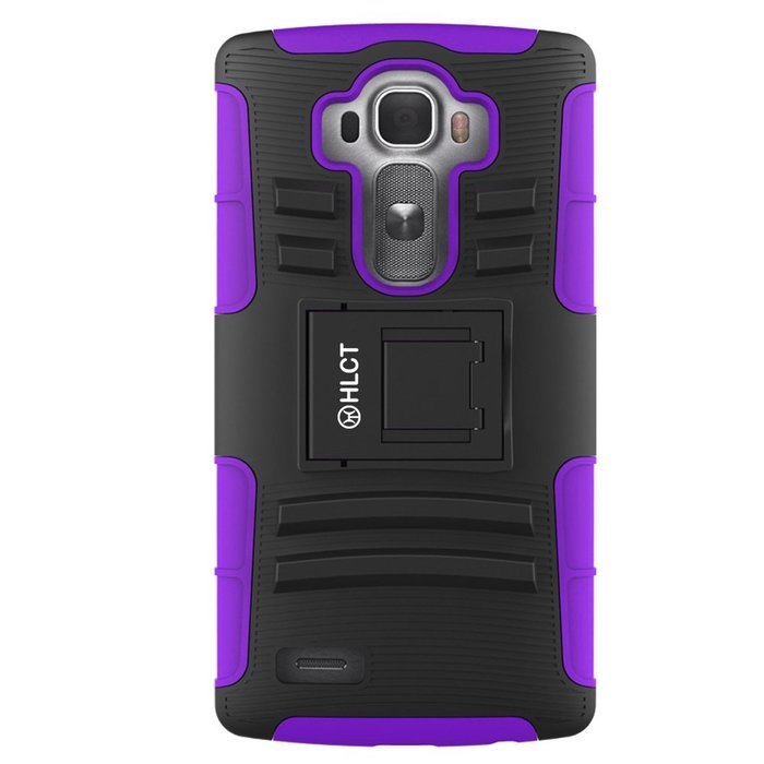 LG G4 Case, HLCT Rugged Shock Proof Dual-Layer PC and Soft Silicone Case With Built-In Kickstand for LG G4 (2015... N17