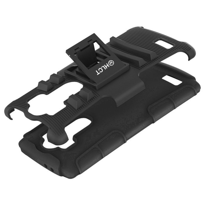 LG G4 Case, HLCT Rugged Shock Proof Dual-Layer PC and Soft Silicone Case With Built-In Kickstand for LG G4 (2015... N19