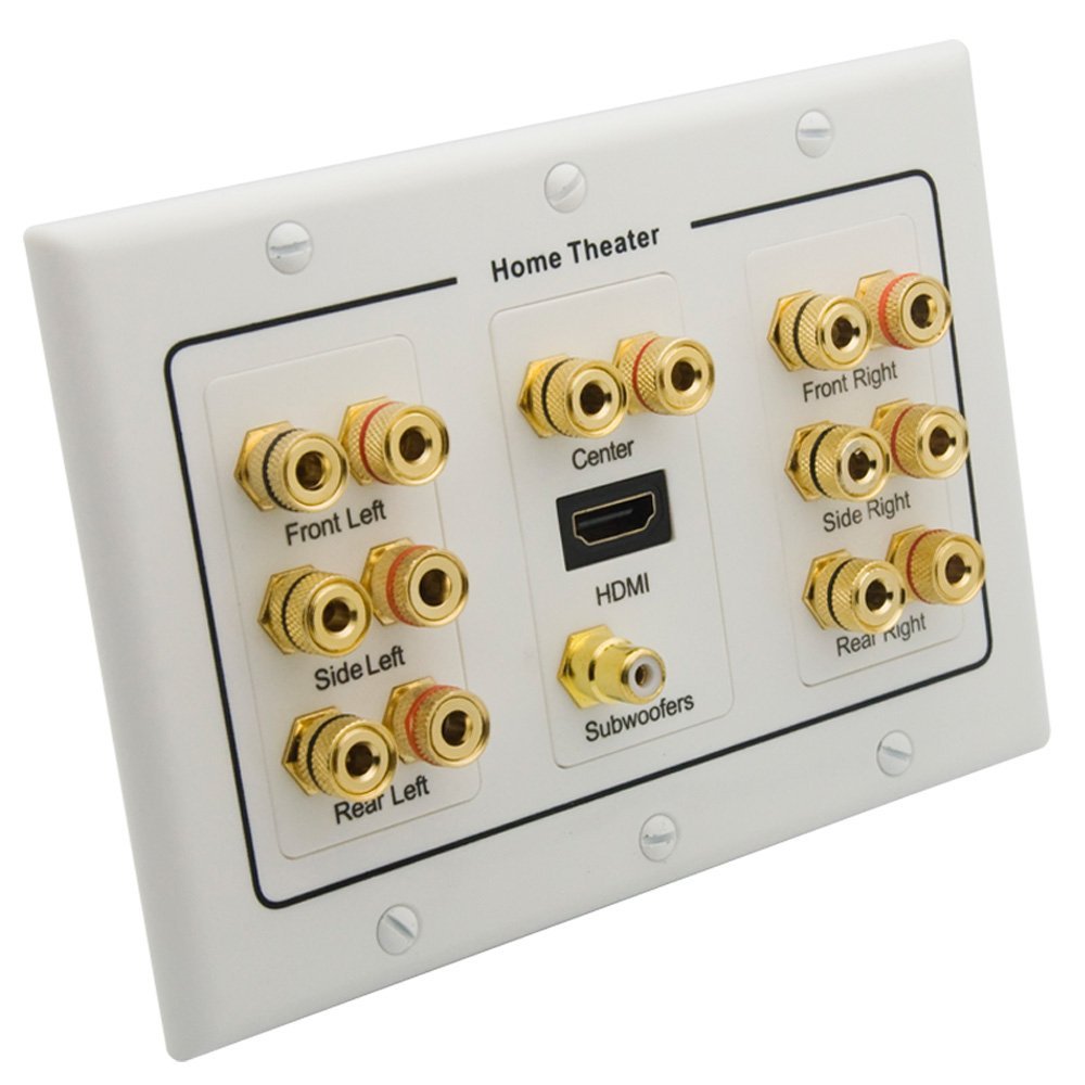 Home Theater 7.1 Surround Sound Box Speaker Wall Plate + HDMI + Audio ...