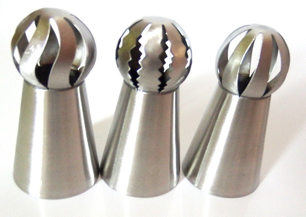 StarSide New 3 Pcs Sphere Ball Tips Russian Icing Piping Nozzles Tips ...