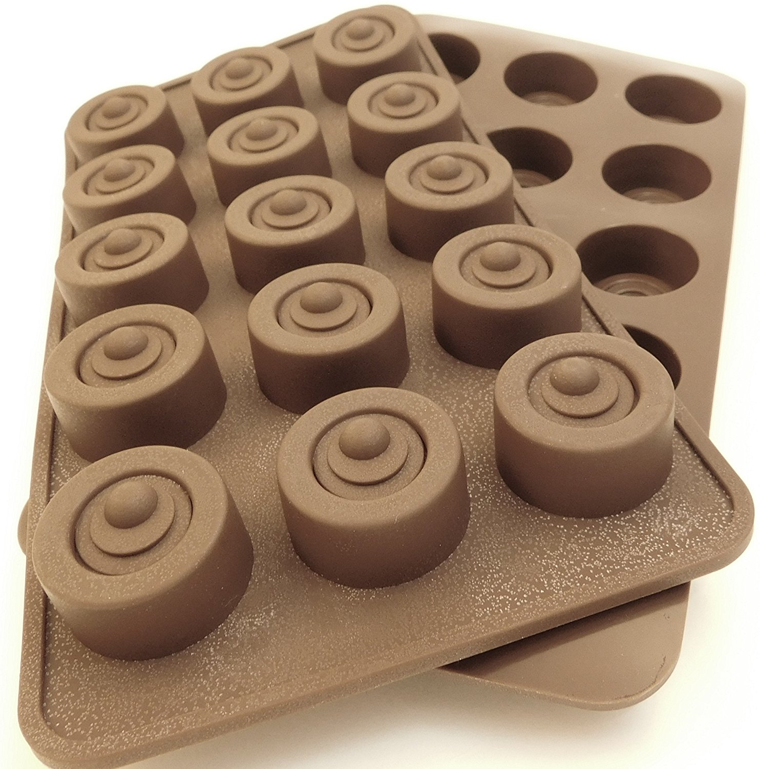 Set of 2 Round Silicone Chocolate and Candy Molds; ice cubes, wedding ...