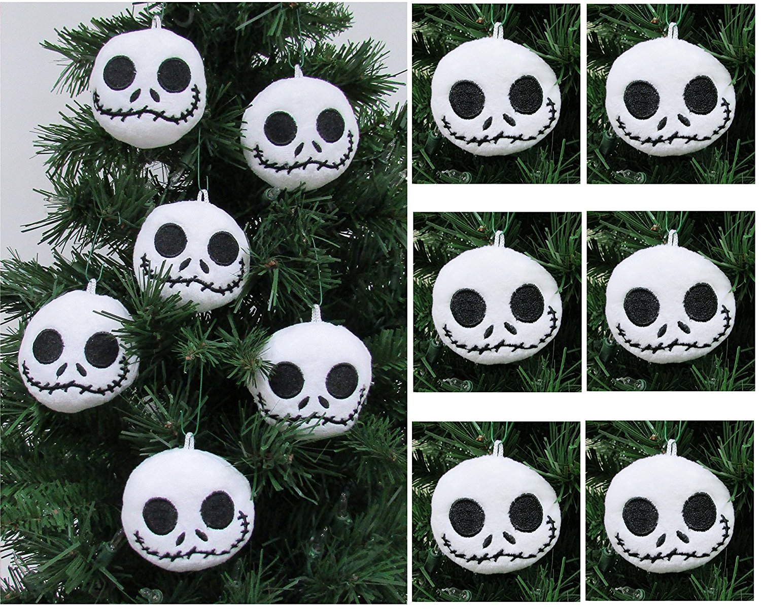 NIGHTMARE BEFORE CHRISTMAS Plush Ornament Set Featuring 6 Jack