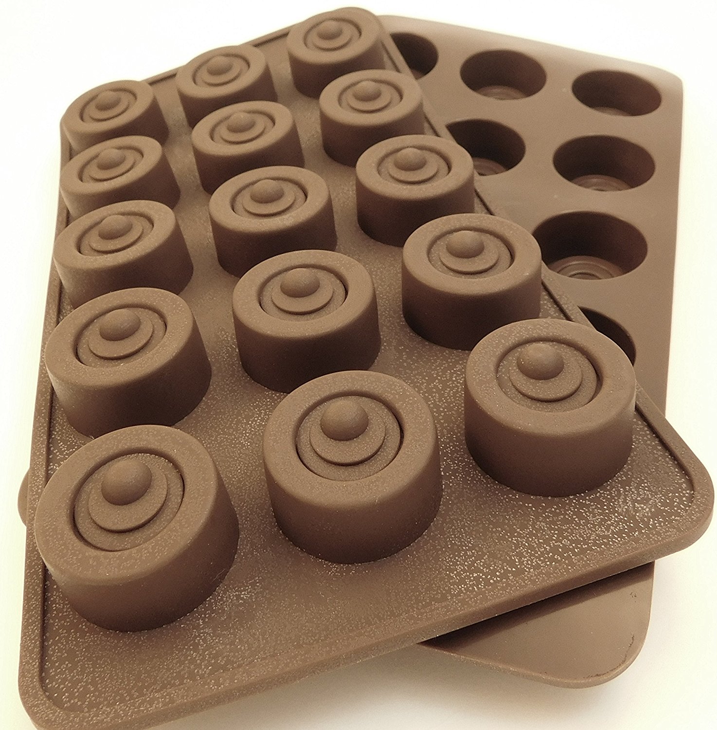 Set of 2 Round Silicone Chocolate and Candy Molds; ice cubes, wedding ...