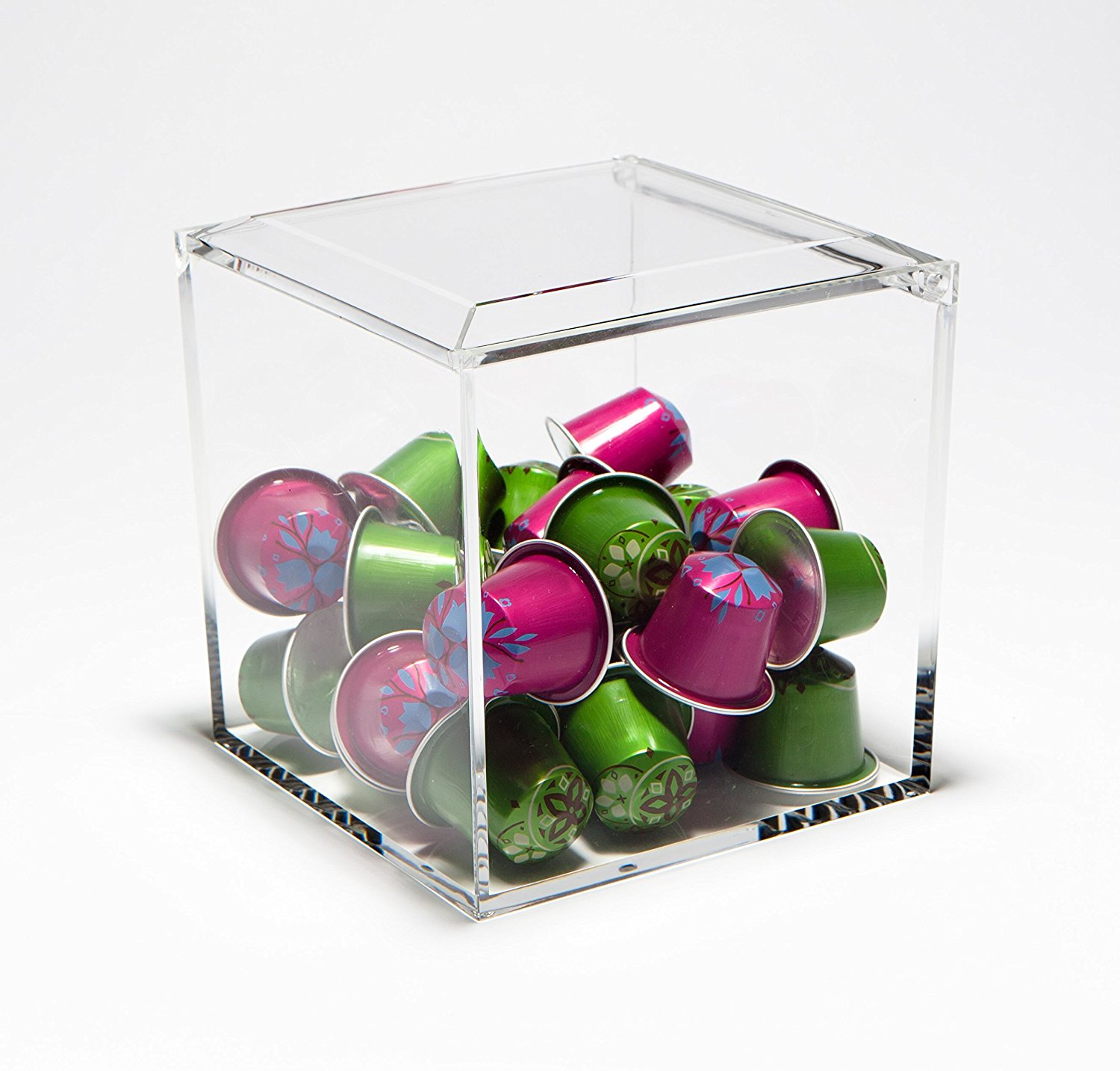 Nespresso Cube Plexiglass Capsule Pod Holder, Clear Dispenser, Storage