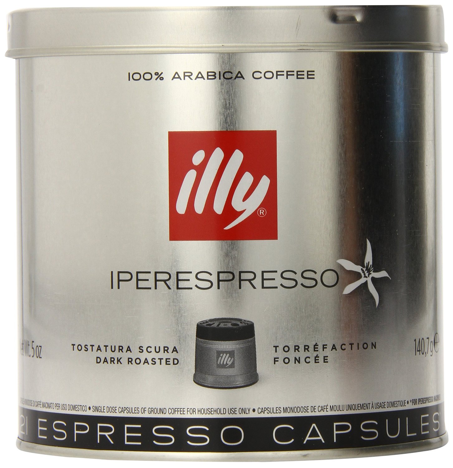 Illy IperEspresso Capsules Dark Roasted Coffee, 5-Ounce, 21-Count ...