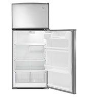 Monochromatic Stainless Steel Whirlpool 28&quot; Wide Top-freezer REF... N7