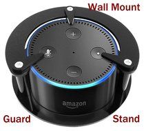 FitSand (TM) Speaker Stand Guard Holder Wall Mount for Echo Dot - Enhanced Strength and Stability (Black) N3