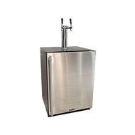 Marvel 61HK-BS-F Dual Faucet Built in Kegerator - Black Cabinet with Stainless Steel Door