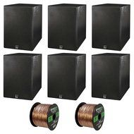 Home Theatre Speaker Package Of 6x Dual Electronics LS205EB Black Wood Grain Bookshelf Indoor/Outdoor Box Speakers...