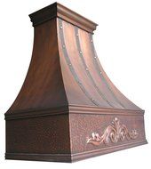 Copper Best H7 361836SD Copper Island Range Hood Handcrafted with Embossed Patterm N2