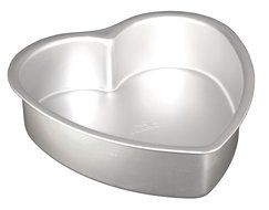 Fat Daddio's Anodized Aluminum Heart Cake Pan, 12 Inch by 2 Inch