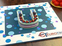 14" ALPHABET "U" BIRTHDAY WEDDING ANIVERSARY CAKE TIN N4