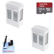 DJI Phantom 4 Battery Power Kit - Includes 2 Intellegent In Flight Batteries + 1 64GB SD Memory Card