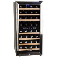 Koldfront 32 Bottle Free Standing Dual Zone Wine Cooler - Black and Stainless Steel N4