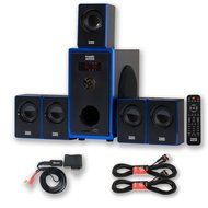 Acoustic Audio AA5102 Home 5.1 Speaker System 800W with Bluetooth and 2 Extension Cables AA5102B-2 N2
