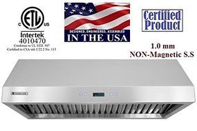 XtremeAir PX11-U42 Under Cabinet Mount Range Hood with 900 CFM Baffle Filter/Grease Drain Tunnel, 42" N4