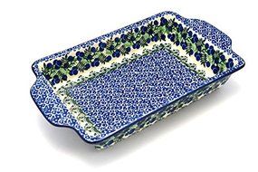 Polish Pottery Baker - Rectangular Brownie Pan - Huckleberry