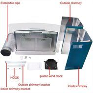 toyofmine 30" Kitchen Wall Mount Stainless Steel Glass Range Hood Stove Vents Touch Panel + 1x Filter N5