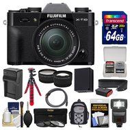 Fujifilm X-T10 Digital Camera &amp; 18-55mm XF Lens (Black) with 64GB Card + Backpack + Flash + Battery &amp; Charger...