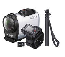 Sony HDR-AZ1VR 11.9MP 1080p Wi-Fi Waterproof Action Camera W/ Remote and Monopod