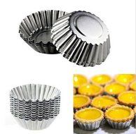 5 Sizes Egg Tart Set Aluminum Cupcake Cake Cookie Lined Mould Tin Baking Tool (10Pcs 7cm.)
