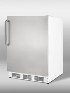 Summit CT66JSSTBADA: ADA compliant refrigerator-freezer for freestanding use, with white cabinet, stainless steel... N2