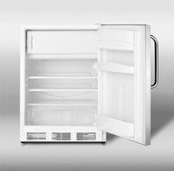 Summit CT66JSSTBADA: ADA compliant refrigerator-freezer for freestanding use, with white cabinet, stainless steel... N3