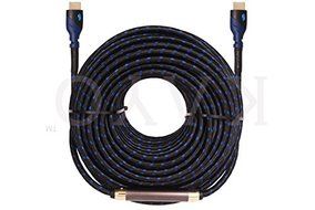 KAYO Hi-Speed HDMI1.4 Cable 100 FT with SIGNAL BOOSTER/Cable Tie/USB Charger/ Blue, Black Sleeve/ Supports Ethernet...