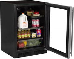 AGA Marvel ML24BRG2RS Beverage Refrigerator with Crisper, Right Hinge Stainless Steel Frame Glass Door, 24-Inch N4