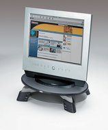 Fellowes(R) LCD Monitor Riser, Translucent Graphite Top With Platinum Base N4