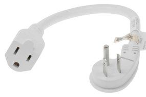 SF Cable, 2ft Ultra Low Profile Angle NEMA 5-15P to 5-15R with 24 inches 16/3 AWG SJT N5