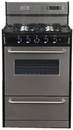 Summit Appliances TNM63027BFKWY 24 Inch Gas Range With Electronic Ignition - Stainless Steel And Black