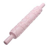 Yingwei Light Pink Plastic Embossed Textured Patterned Fondant Rolling Pins