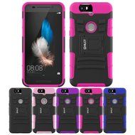 Google Nexus 6P Case, HLCT Rugged Shock Proof Dual-Layer PC and Soft Silicone Case With Built-In Kickstand for... N14