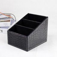 I-Mart PU Leather Remote control/controller TV Guide/mail/CD organizer/caddy/holder with (Crocodile Leather Black)