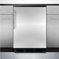 Summit BI541B-SSTB 24" 5.1 cu.ft. Built-in Capable Compact Refrigerator with Cycle Defrost Zero Degree Freezer...