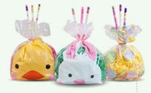 1 pack of 25pcs of Easter Rabbit Design Cello/Cellophane/Loot Treat Bag 11.5 x 5 x 3 inch