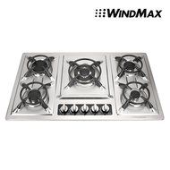 Windmax 35.5 inch Stainless Steel 5 Burner Built-In Stove NG Gas Cooktop Cooker N3