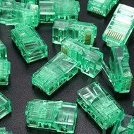 Pink Lizard 50PCS 8 Pin Cat5E RJ45 Network Cable Modular Plug Gold Plated Connector Adapter N4