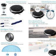 Robot Vacuum Cleaner Self-Docking with Drop-Sensing Clean for Pets and Allergies House Ar-Q5 Black N4