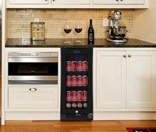 Whynter BBR-801BG Built-in Glass 80-Can Capacity Beverage Refrigerator, 3.4 cu. ft., Black N7