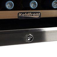 Koldfront 32 Bottle Free Standing Dual Zone Wine Cooler - Black and Stainless Steel N5