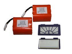 2-Pack Extended 3800mAh Battery and 2 High Performance Filters for Neato XV Series