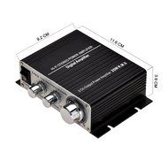 ONEU Mini Amplifier, 2 Chanel Class D Stereo Amplifiers 2x20W, Hifi Subwoofer AMP, Blue LED Light High Power Amplifier...