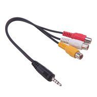 HDE 3.5 mm to Triple RCA Audio/Video AV Female Composite Stereo Splitter Cable Adapter